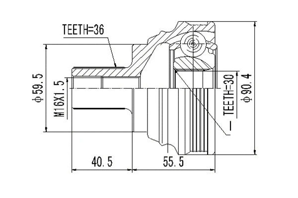 Jeu de joints, arbre de transmission DYNAMATRIX DCV803037