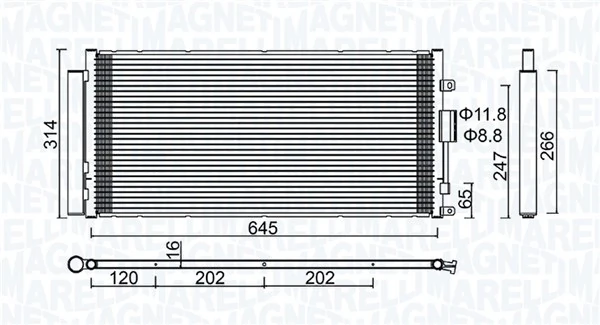 Condenseur, climatisation MAGNETI MARELLI 350203644000