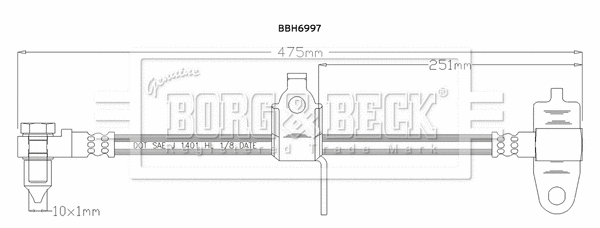 Flexible de frein BORG & BECK BBH6997