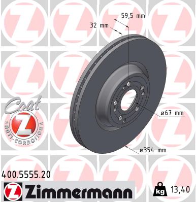 Disque de frein ZIMMERMANN 400.5555.20