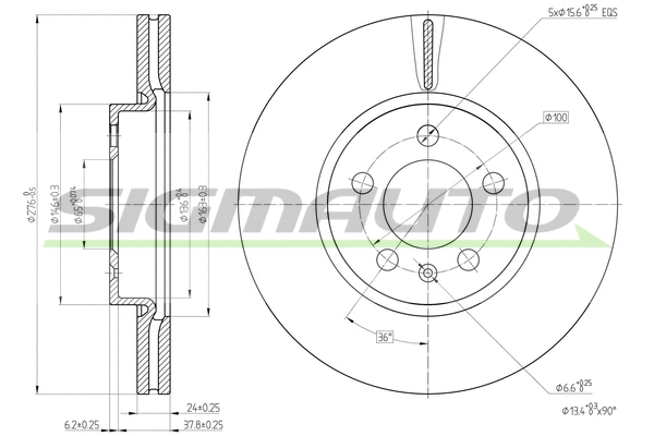 Disque de frein SIGMAUTO DBC664V