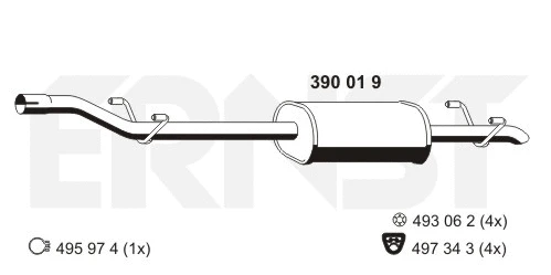Silencieux central ERNST 390019