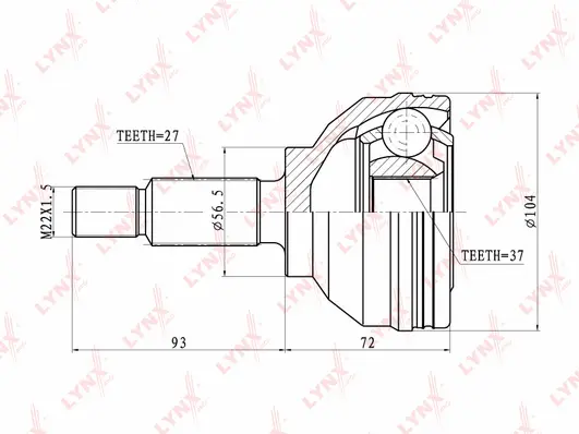 Jeu de joints, arbre de transmission LYNXAUTO CO-6317