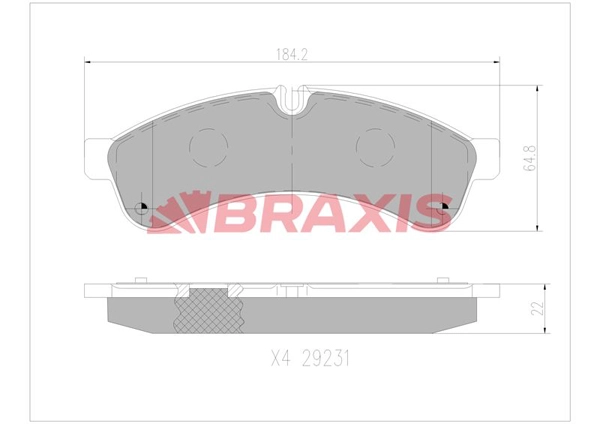 Kit de plaquettes de frein, frein à disque BRAXIS AA0760