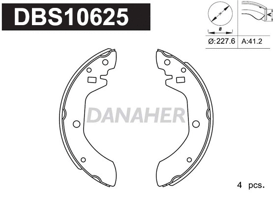 Jeu de mâchoires de frein DANAHER DBS10625