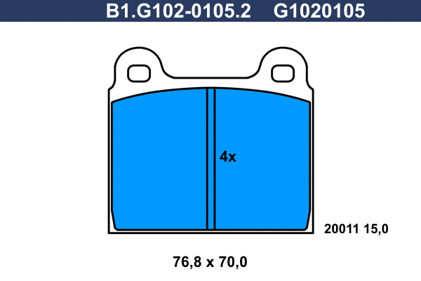 Kit de plaquettes de frein, frein à disque GALFER B1.G102-0105.2