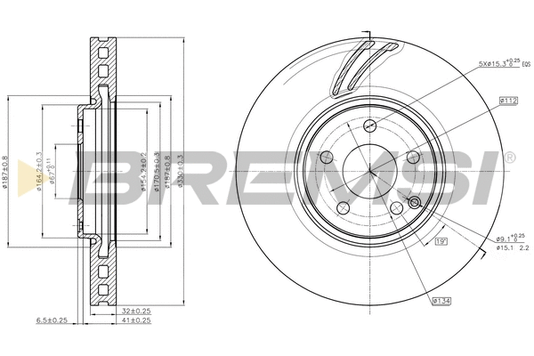 Disque de frein BREMSI CD7908V