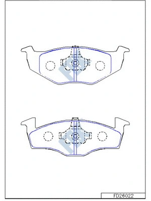 Kit de plaquettes de frein, frein à disque FBK FD26022