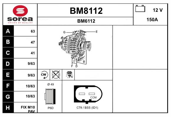 Alternateur SNRA BM8112