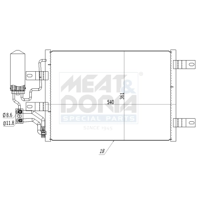 Condenseur, climatisation MEAT & DORIA 991083