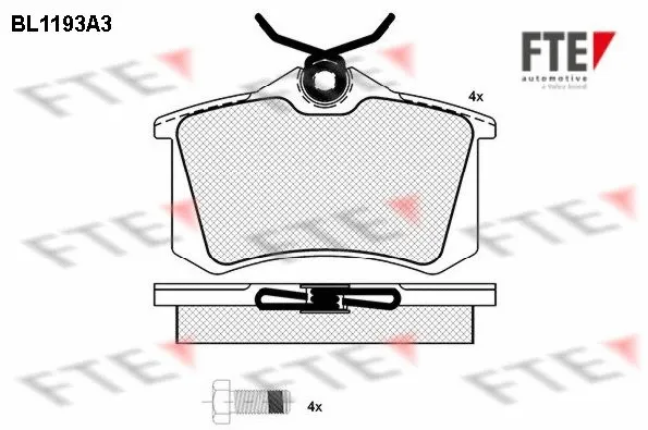 Kit de plaquettes de frein, frein à disque FTE 9010051