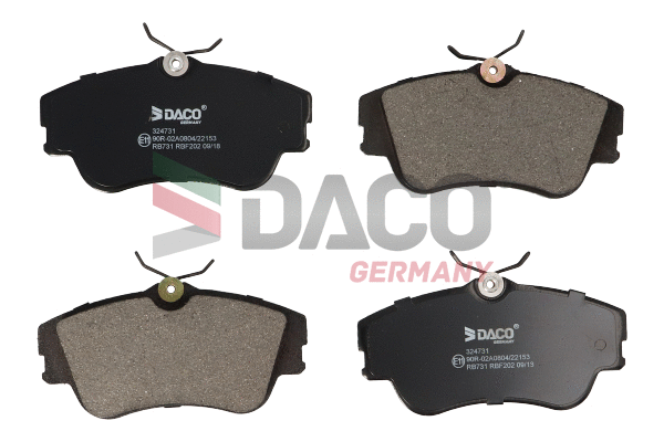 Kit de plaquettes de frein, frein à disque DACO Germany 324731