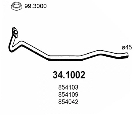 Tuyau d'échappement ASSO 34.1002