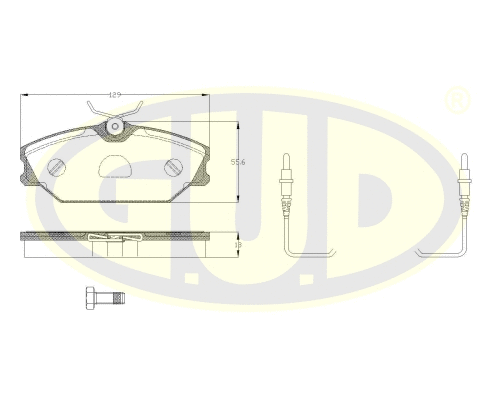 Kit de plaquettes de frein, frein à disque G.U.D. GBP880139