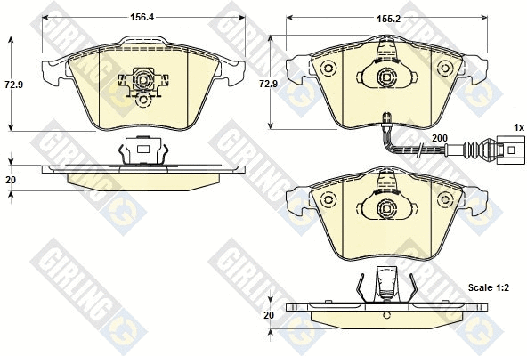Kit de plaquettes de frein, frein à disque GIRLING 6116162