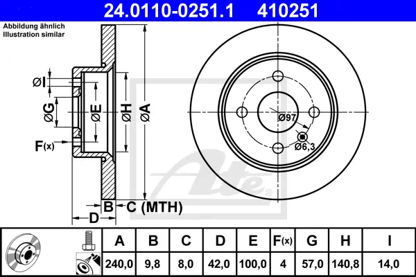 Disque de frein ATE-APAC 24.0110-0251.1