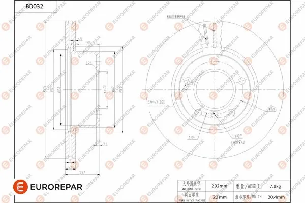 Disque de frein EUROREPAR 1684247480