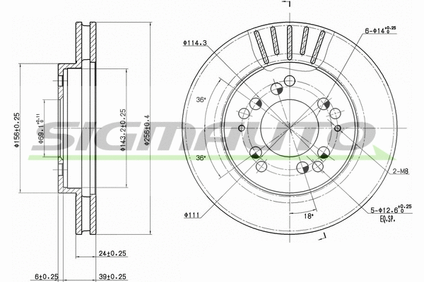 Disque de frein SIGMAUTO DBA761V