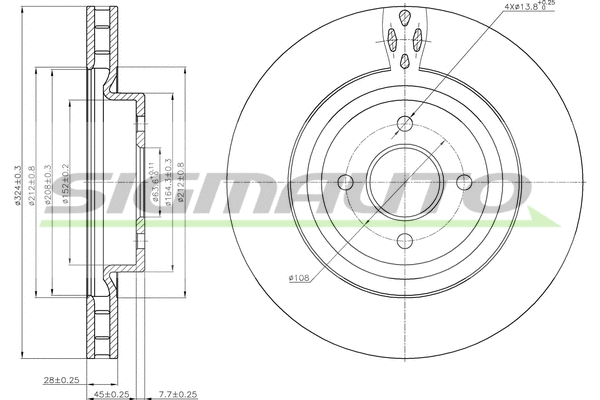 Disque de frein SIGMAUTO DBB200V