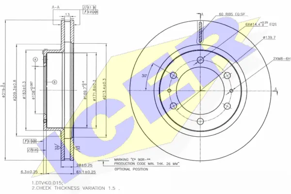 Disque de frein ICER 78BD4113-2