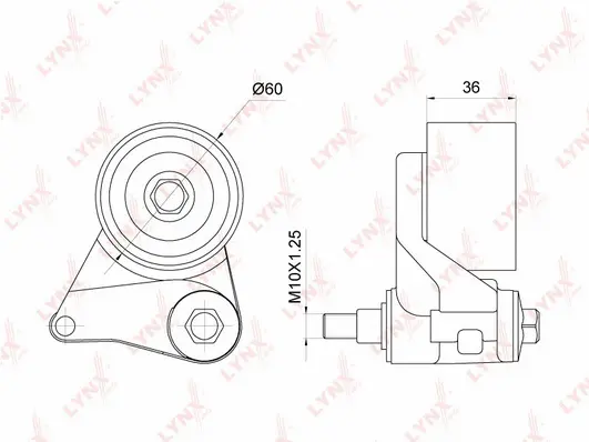 Poulie de tension, courroie crantée LYNXAUTO PB-1260