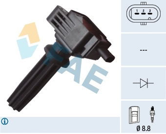 Bobine d'allumage FAE 80255