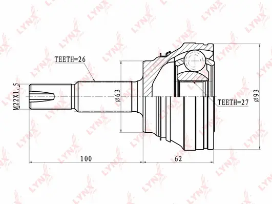 Jeu de joints, arbre de transmission LYNXAUTO CO-7501