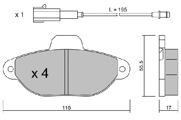 Kit de plaquettes de frein, frein à disque AISIN BPFO-1001