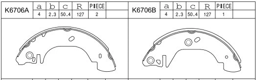 Jeu de mâchoires de frein ASIMCO K6706
