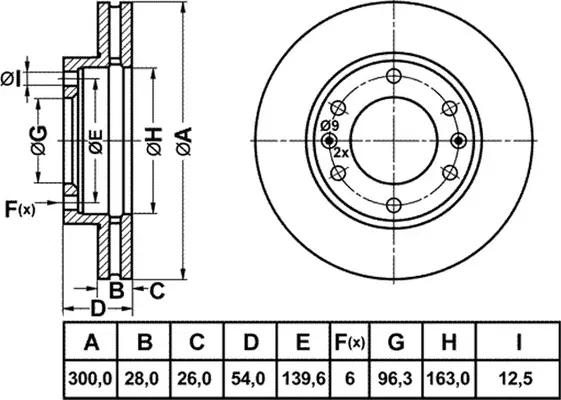Disque de frein FIT FR1042V