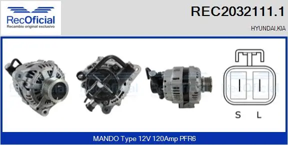 Alternateur RECOFICIAL REC2032111.1