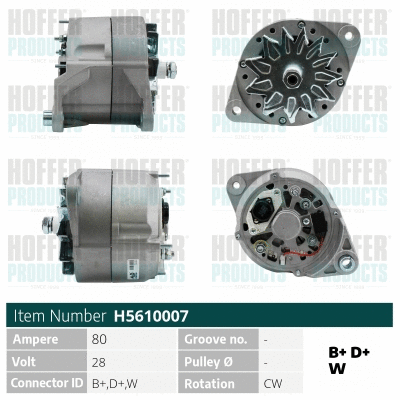 Alternateur HOFFER H5610007