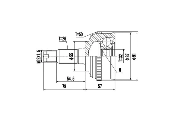Jeu de joints, arbre de transmission DYNAMATRIX DCV823017