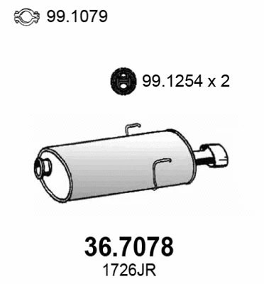 Silencieux arrière ASSO 36.7078