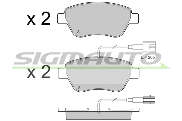 Kit de plaquettes de frein, frein à disque SIGMAUTO SPB425
