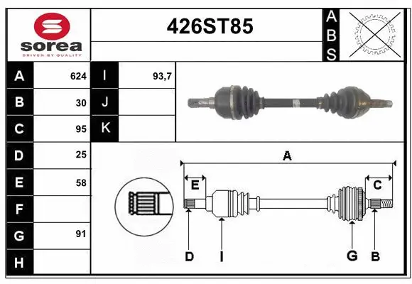 Arbre de transmission STARTCAR 426ST85