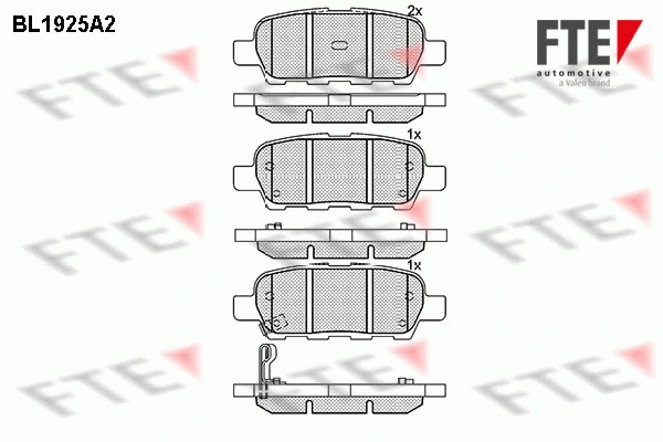 Kit de plaquettes de frein, frein à disque FTE 9010511