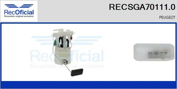 unité d'alimentation de carburant RECOFICIAL RECSGA70111.0
