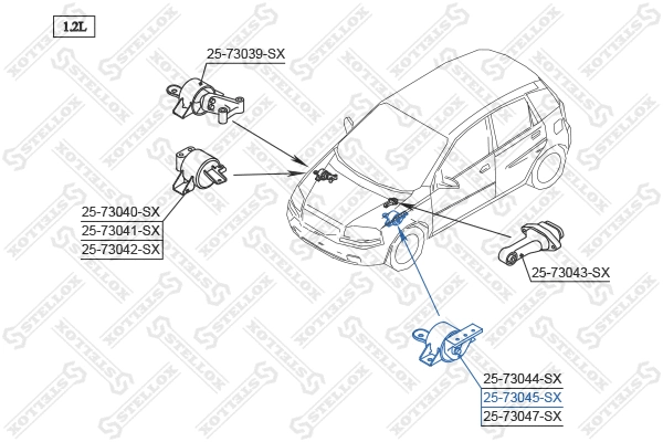 Support moteur STELLOX 25-73045-SX