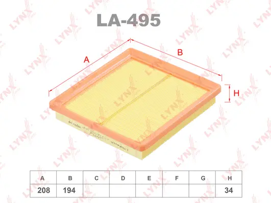 Filtre à air LYNXAUTO LA-495
