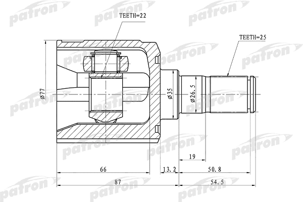 Jeu de joints, arbre de transmission PATRON PCV1010