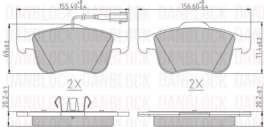 Kit de plaquettes de frein, frein à disque DANBLOCK DB 510550