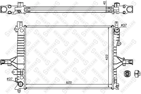 Radiateur, refroidissement du moteur STELLOX 10-26457-SX