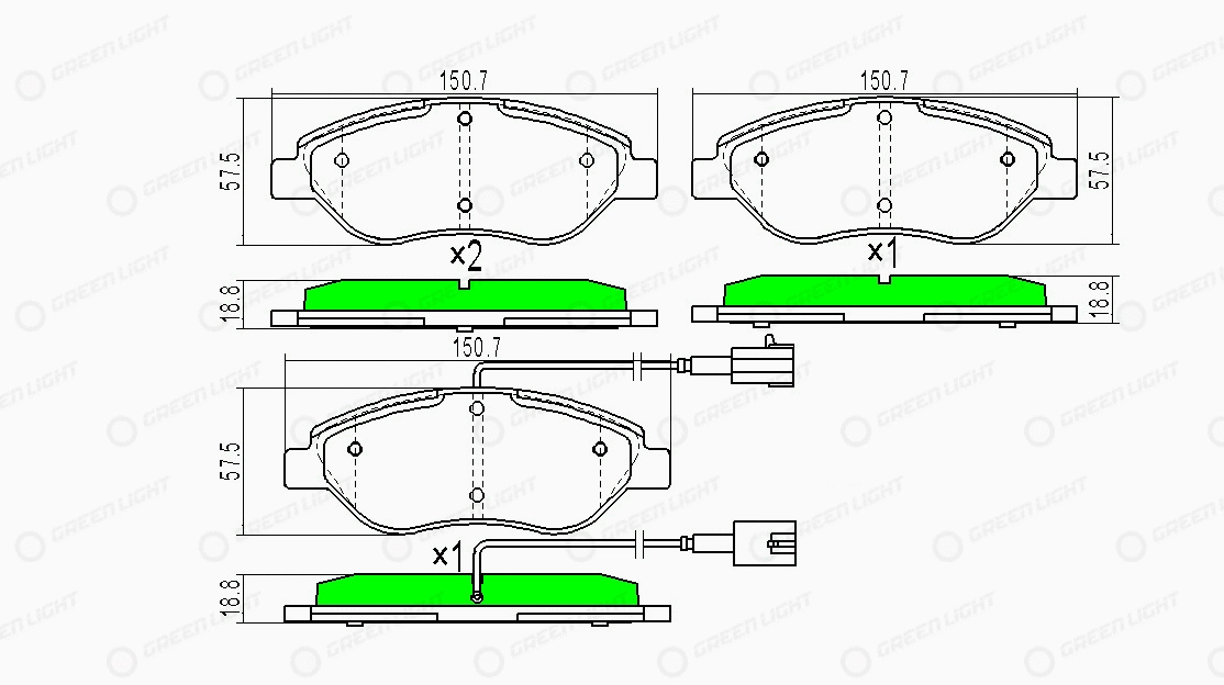 Kit de plaquettes de frein, frein à disque Automotive Adriado GLBP0279