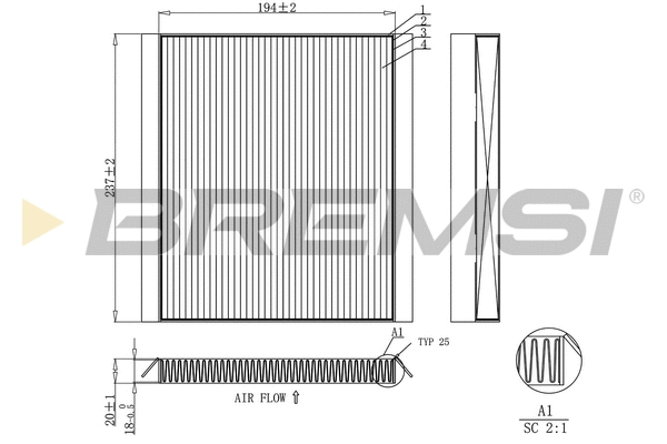 Filtre, air de l'habitacle BREMSI FC0453C