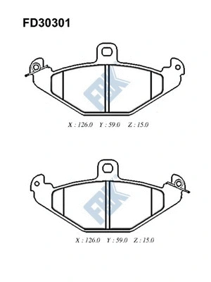 Kit de plaquettes de frein, frein à disque FBK FD30301