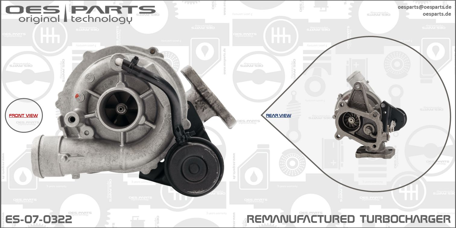 Turbocompresseur, suralimentation OES PARTS ES-07-0322