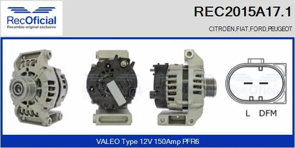Alternateur RECOFICIAL REC2015A17.1