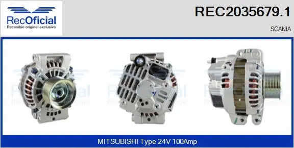 Alternateur RECOFICIAL REC2035679.1