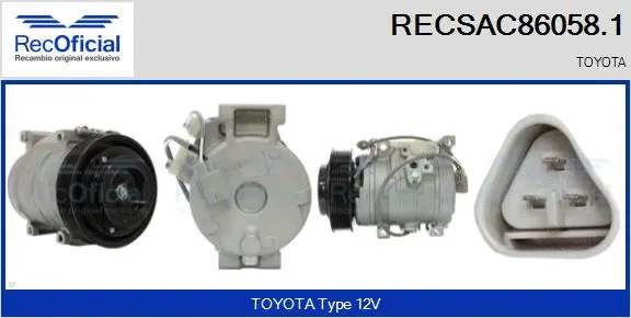 Compresseur, climatisation RECOFICIAL RECSAC86058.1